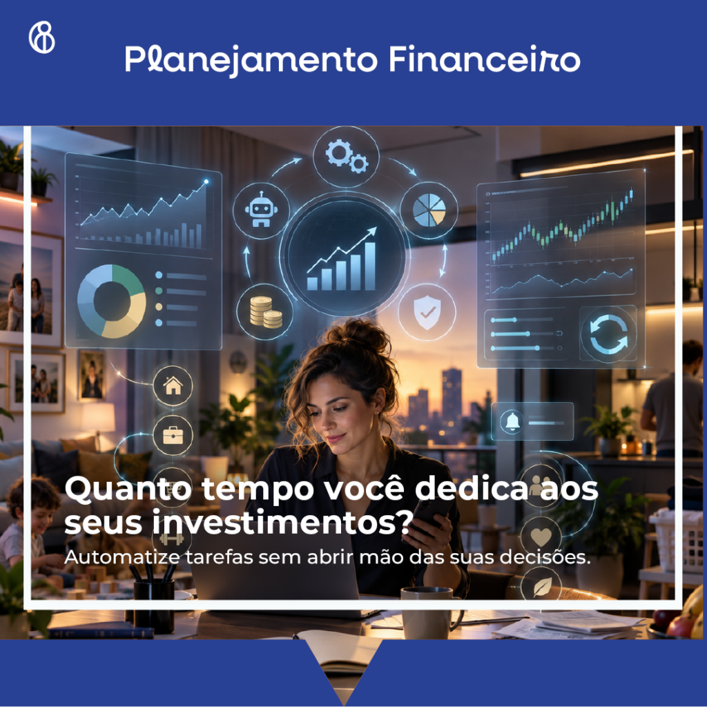 Pessoa acompanhando seus investimentos com apoio de tecnologia