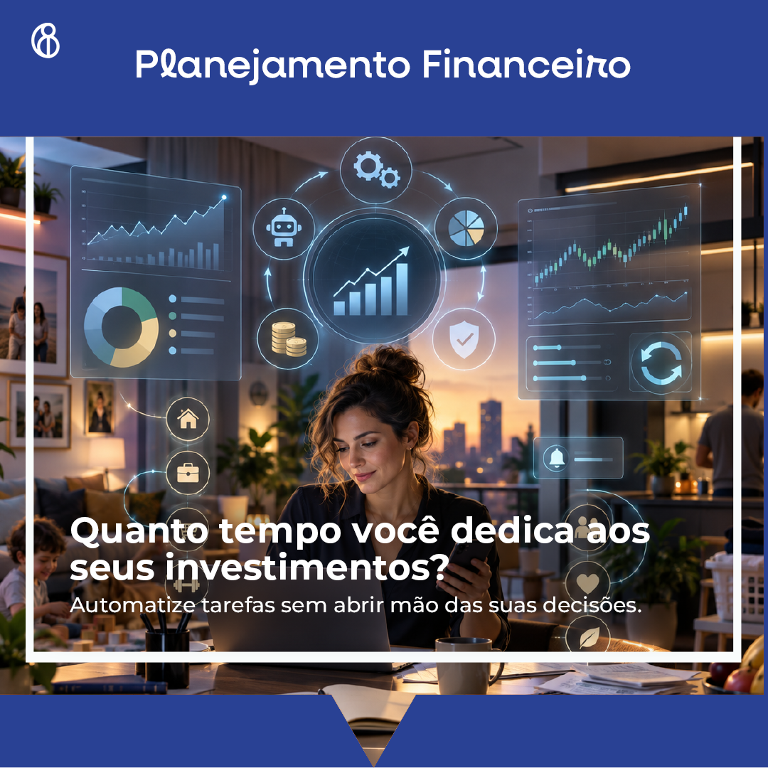 Pessoa acompanhando seus investimentos com apoio de tecnologia