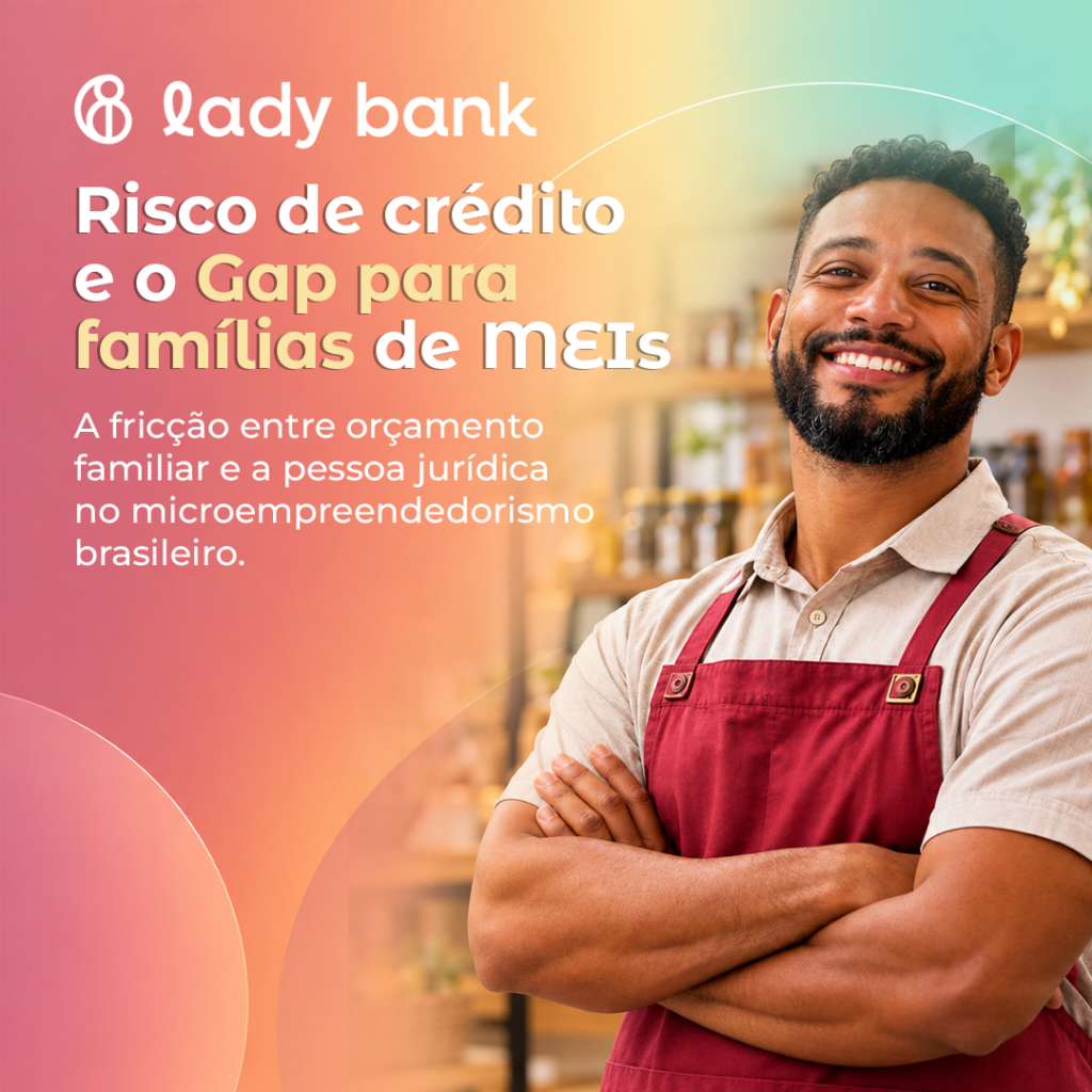 Risco de crédito e o gap para famílias de MEIs, destacando os desafios financeiros entre o orçamento familiar e a atividade do microempreendedor